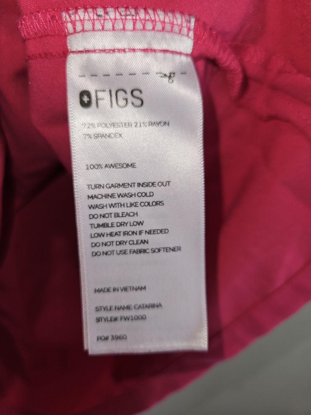 FIGS Scrubs Set Hot Pink V-Neck Top & Jogger Pants Womens Size XL Extra Large - Picture 5 of 15